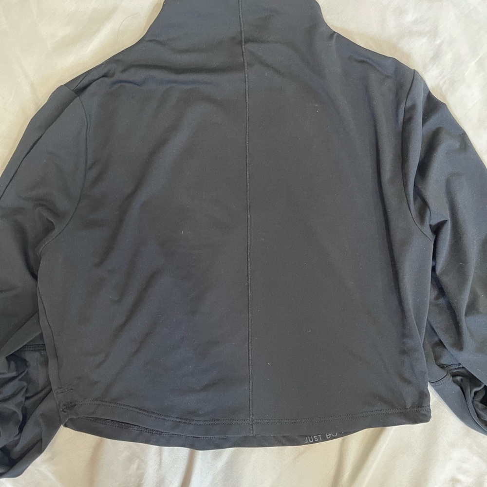 Nike Women's Black Long Sleeve Crop Top with Swoosh - Picture 6 of 6